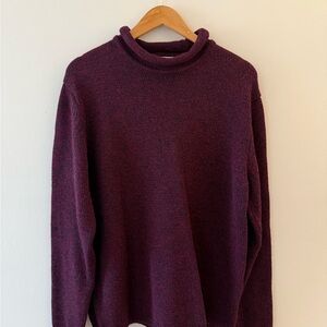 Maroon Turtleneck Crew Sweater